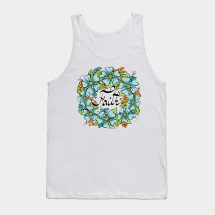 Faith Floral Wreath Art Tank Top